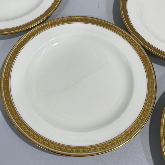 Cauldon England for Gilman Collamore antique Salad Plated gold trimmed set of 5 - Picture 10 of 13